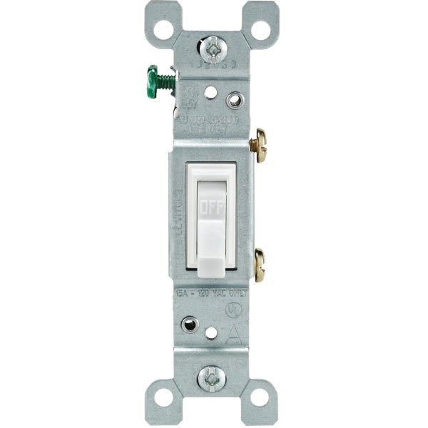 Leviton 15 Amp Single-Pole Toggle Light Switch, White