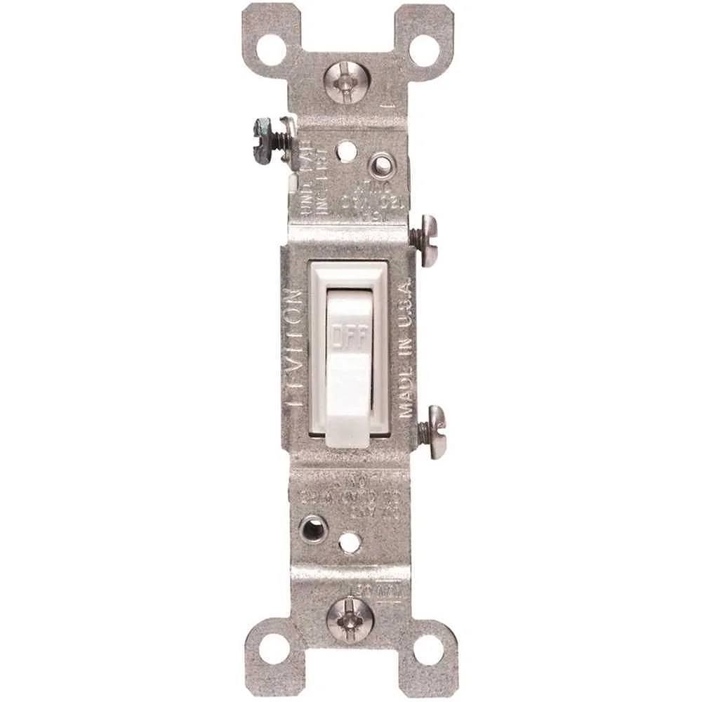 Leviton 15 Amp Single-Pole Switch, White, Package Of 10