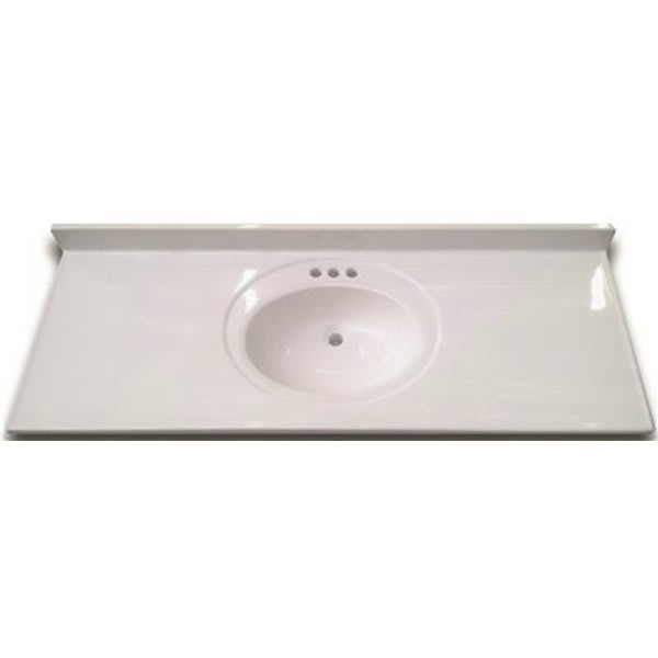 Premier 43 In. X 22 In. Custom Vanity Top Recessed Center Bowl Sink In White Swirl
