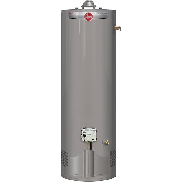 Rheem Professional Classic 40 Gal. Tall 6-Year 38k BTU Ultra Low NOx Natural Gas Water Heater, Side T And P Valve