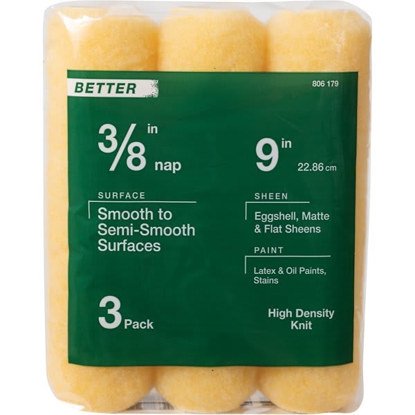 4 In X 3/8 In Shed Resistant White Woven Paint Roller Cover Package Of