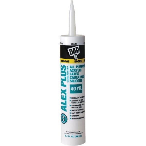 Dap Alex Plus 10.1 Oz. Clear Acrylic Latex Caulk Plus Silicone