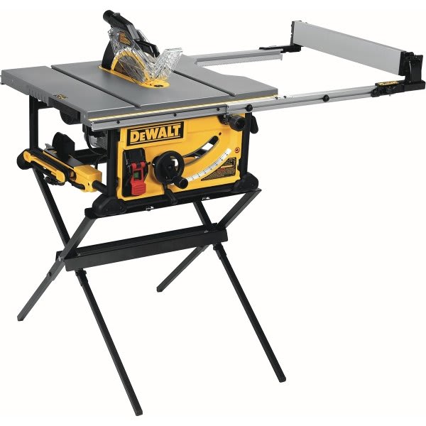 Dewalt 15 Amp Corded 10" Jobsite Table Saw With Scissor Stand