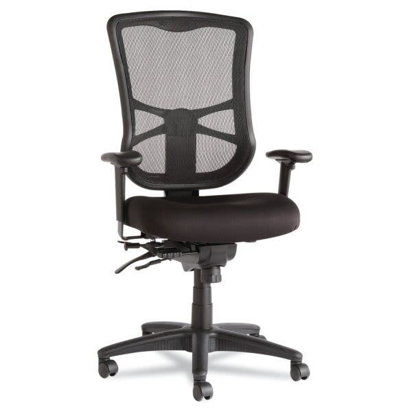 Realspace Axton Dark Gray/Chrome Big & Tall Bonded Leather HighBack