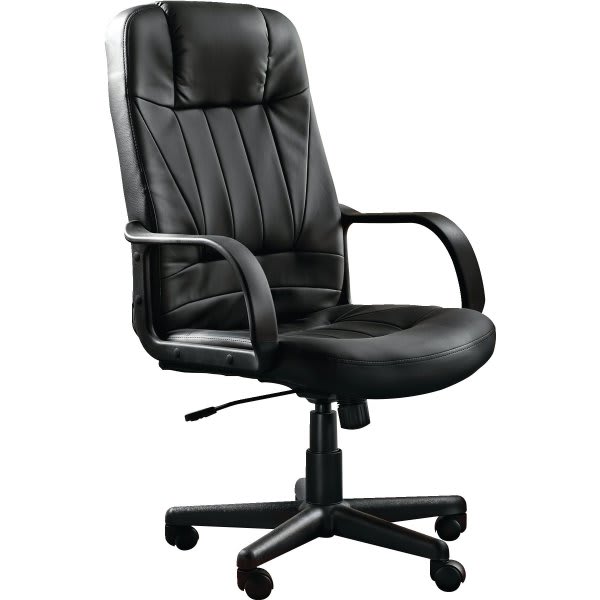 Office Star Products WorkSmart High Back Black Executive Eco Leather