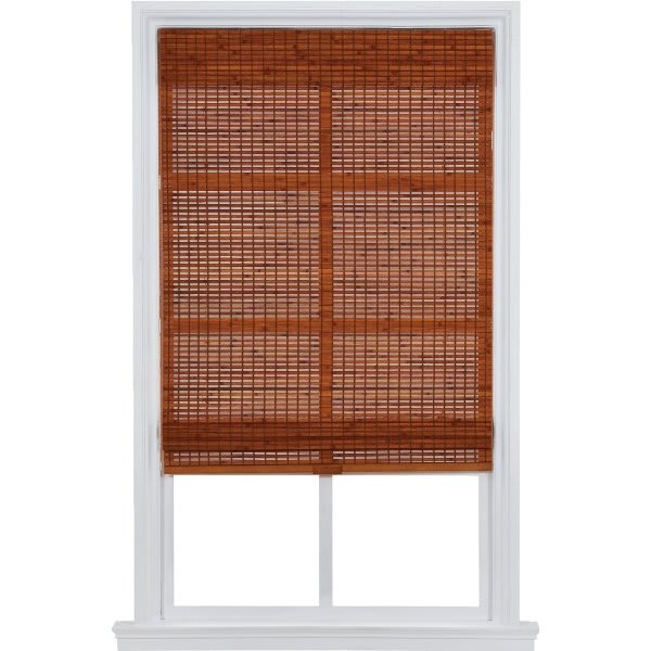 Cordless Textured Fabric Roman Shades 23 In. W X 64 In. L, Bone HD