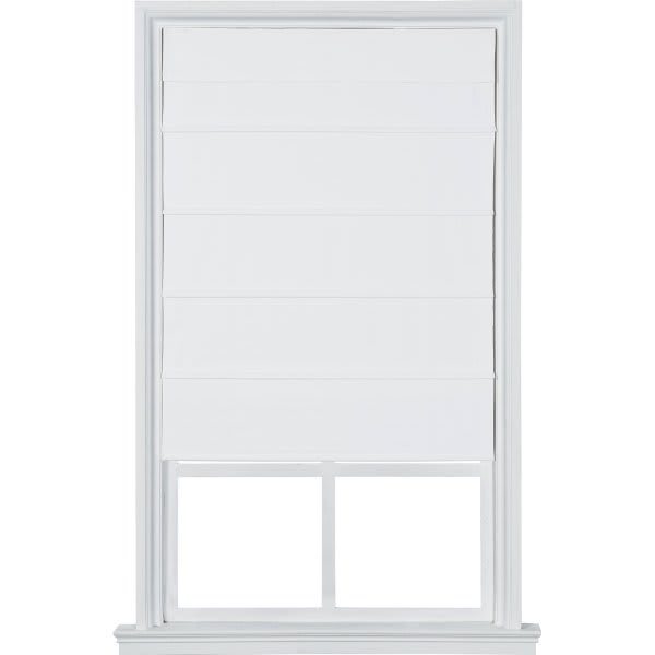 Cordless Textured Fabric Roman Shades 23 In. W X 64 In. L, Bone HD