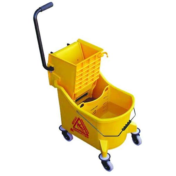 Rubbermaid Commercial Tandem 31 Qt. Yellow Mop Bucket And Wringer Combo