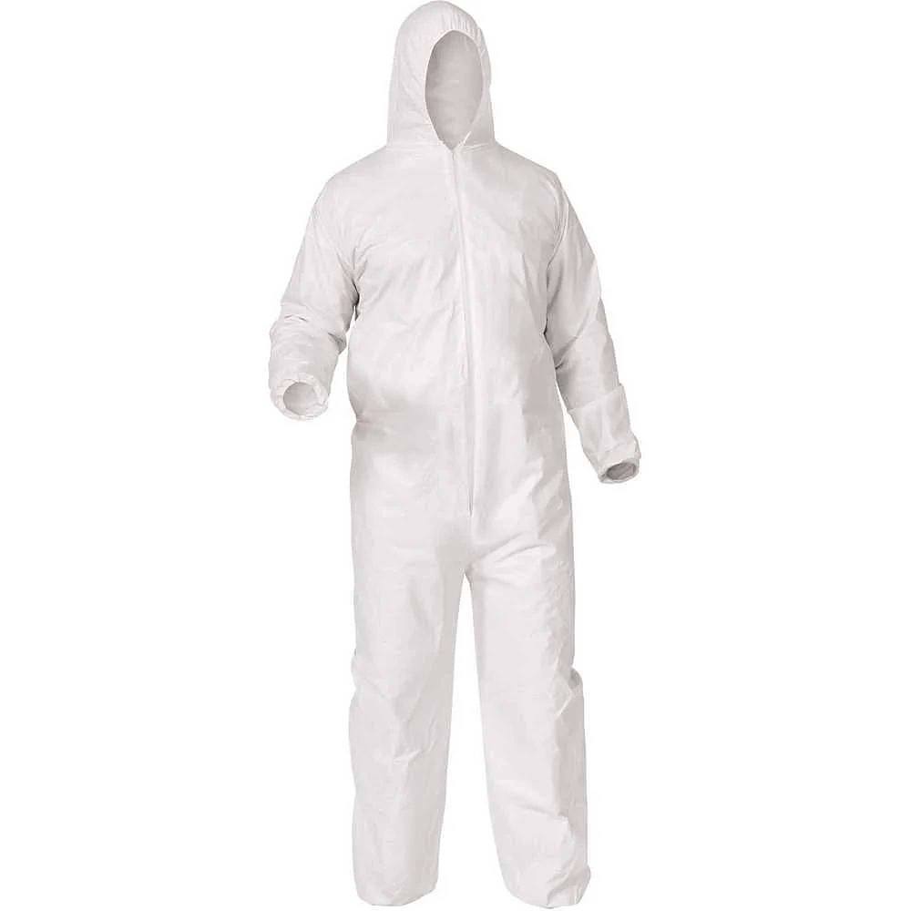 Kleenguard A35 Large Coveralls (38938) Liquid/Particle Protection, Hooded, White