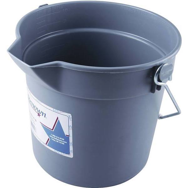 Renown Deluxe Bucket, Gray, 10 Qt, Heavy-Duty