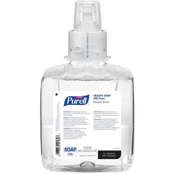 PURELL Healthy Soap Mild Foam, 1200 mL Refill For Cs6  Soap Dispenser, Case Of 2