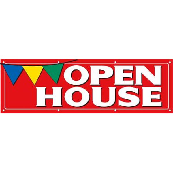 Horizontal Open House Pennant Banner, Red, 10' X 3'