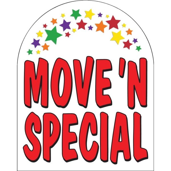 Aluminum Move 'N Specials Arched Amenity Sign With Stars, 24 X 30