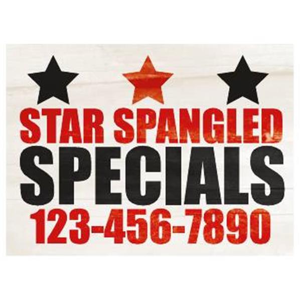 Coroplast Semi-Custom Yard Sign, Patriotic, 24 X 18