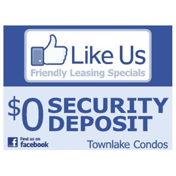 Coroplast Semi-Custom Yard Sign, Networking Security Deposit, 24 X 18