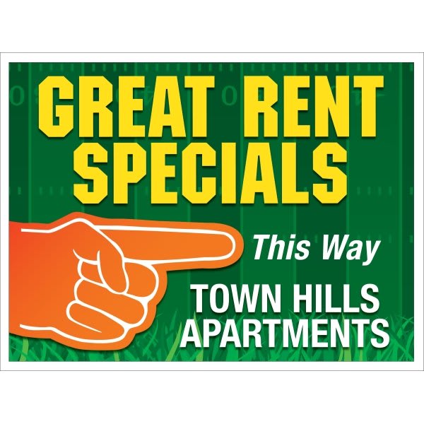 Coroplast Semi-Custom 2-Sided Reflective Sign, Fan Tastic Rent Event, 24 X 18