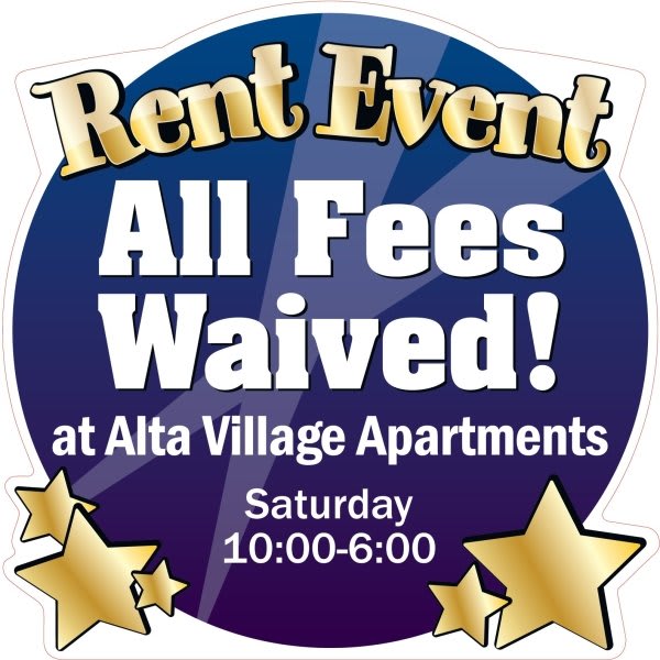 Coroplast Semi-Custom Yard Sign, Rent Event, 32 X 32