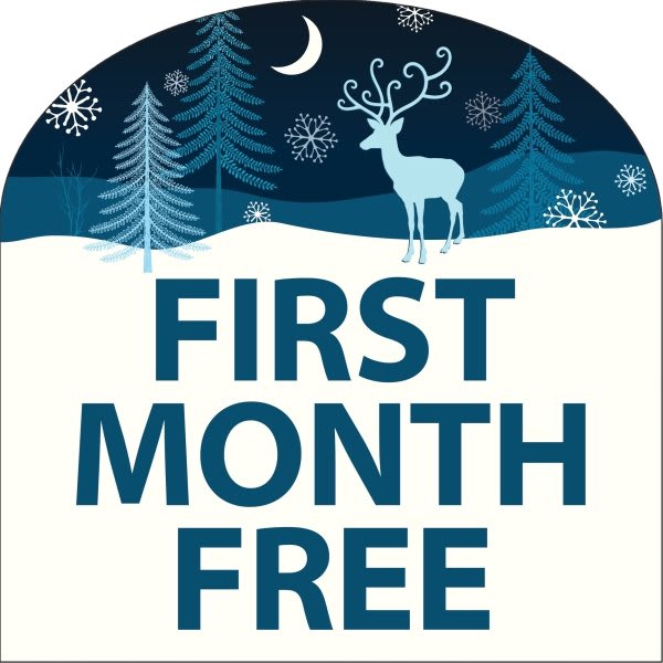 Coroplast Semi-Custom Yard Sign, Snowy Night, 32 X 32