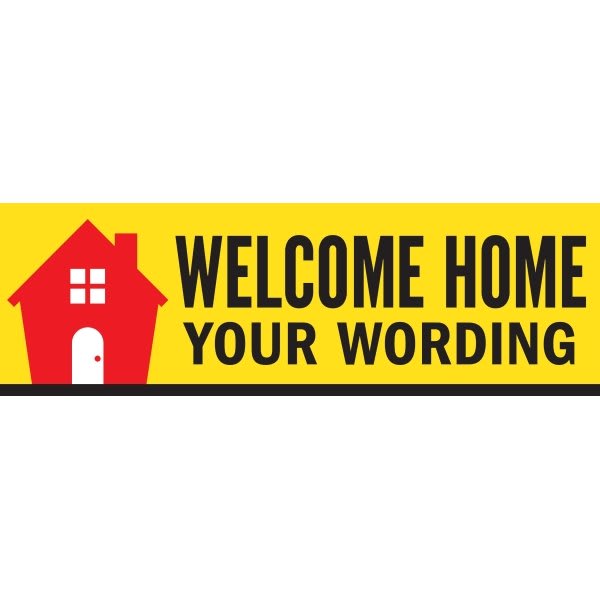 Horizontal Semi-Custom Banner, Red Home, 15' X 4'