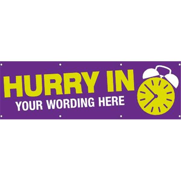 Horizontal Semi-Custom Banner, Alarm Clock, 10' X 3'