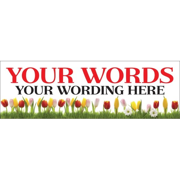 Horizontal Semi-Custom Banner, Tulips, 15' X 4'