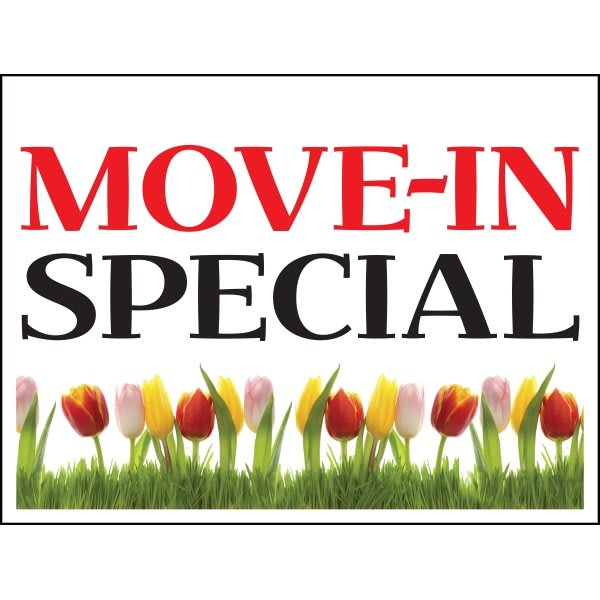 Coroplast Lease Today Amenity Sign, Blue and Yellow, 24 x 18 HD Supply