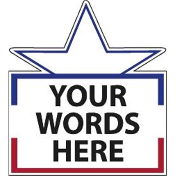 Coroplast Semi-Custom Fun-Shaped Amenity Sign, Patriotic, 32 X 32
