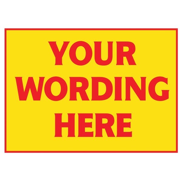 Aluminum Semi-Custom Reflective Amenity Sign, Yellow/Red, 24 X 18