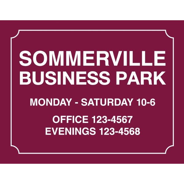 Back Engraved Custom Interior Sign, Burgundy, 10 X 8