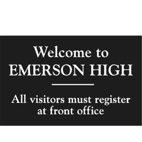 Back Engraved Custom Interior Sign, Black, 8 X 5