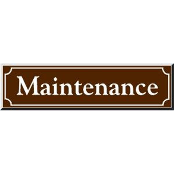 Front Engraved Sign, Brown, 8 X 2