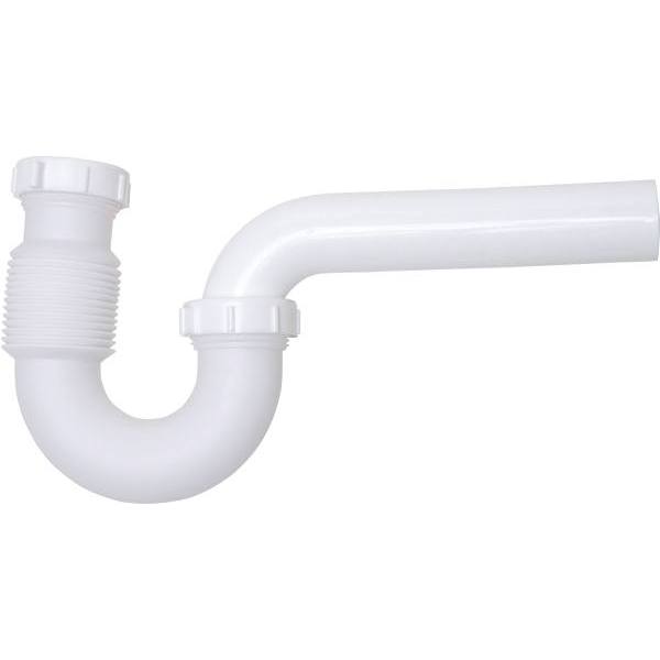 Oatey Form N Fit Plastic Sink Drain Flexible P-Trap, 1-1/2", White
