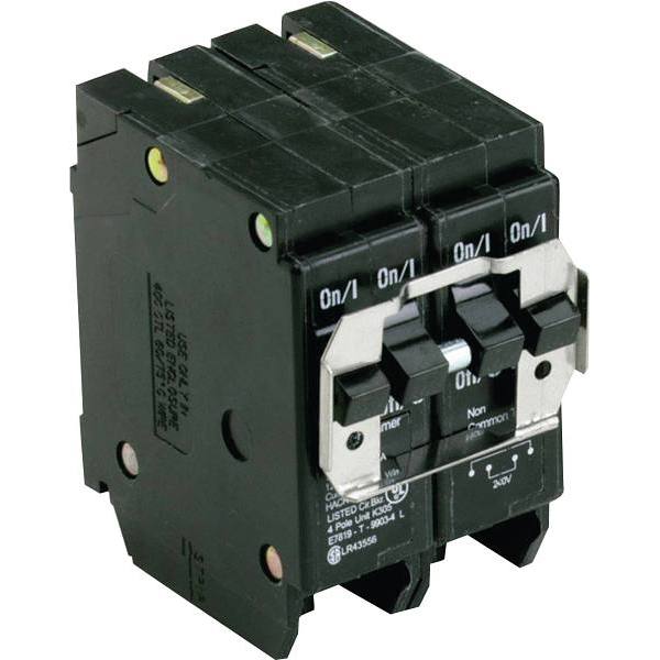 Eaton Br 1-30a 2 Pole And 1-40 Amp 2 Pole Bqc Common Trip Quad Circuit Breaker