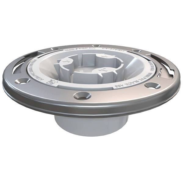 Oatey Fast Set 3" Pvc Hub Spigot Toilet Flange With Test Cap And Ring