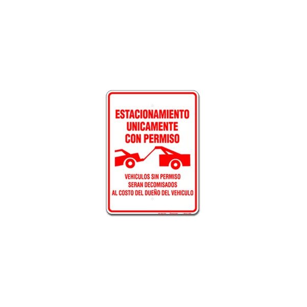 Spanish Permit Parking Only Sign, Reflective, 18 X 24