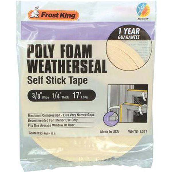 Frost King 3/4 In X 1/4 In X 17 Ft White Poly Foam Window Weatherstrip