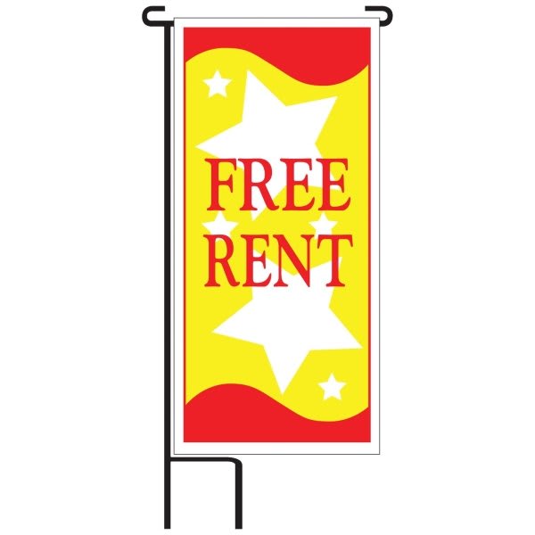 15 X 32 In. “free Rent” Lawn Signage