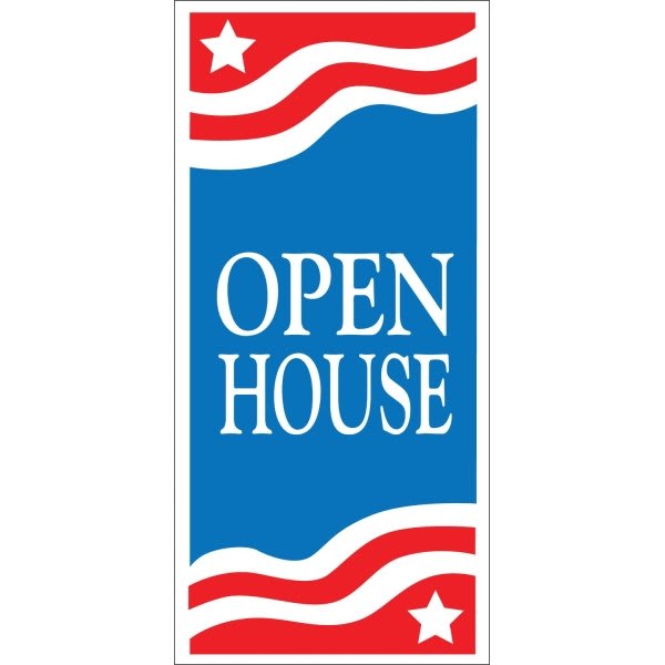 Open House Lawn Banner, Patriotic, 15 X 32