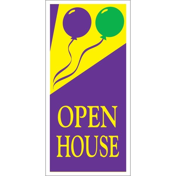 Open House Lawn Banner, Festive, 15 X 32