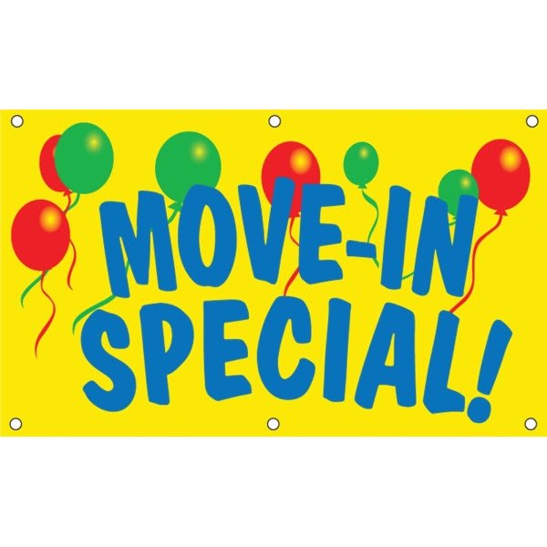 15 x 4 ft. Balloon “Move In Special” Banner HD Supply