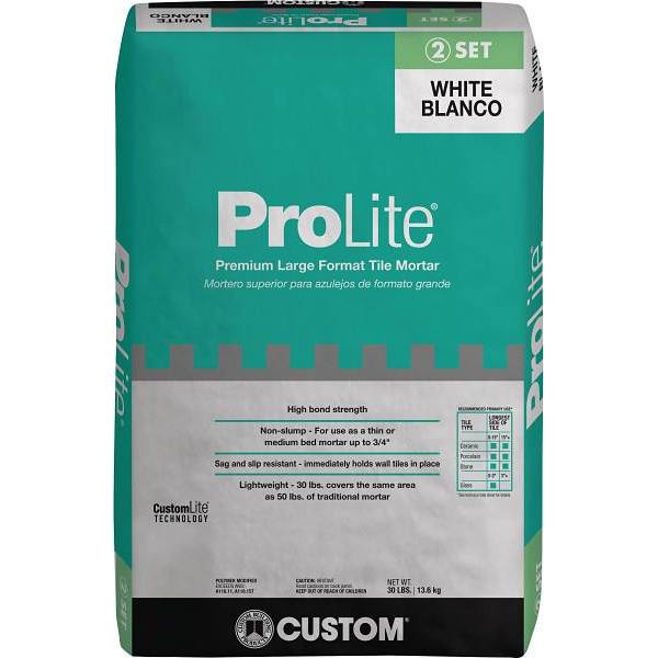 Custom Building Products Prolite 30 Lb, White Tile And Stone Mortar