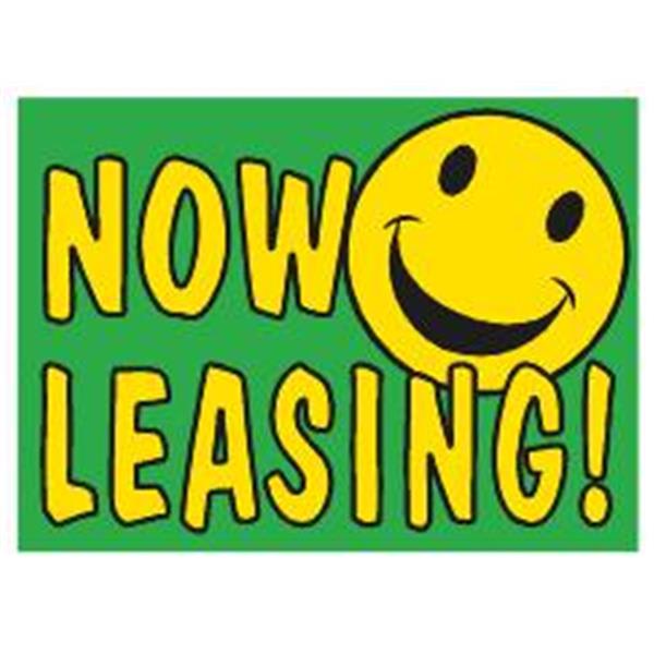 Coroplast Now Leasing! Amenity Sign, Smiley Face, 24 X 18