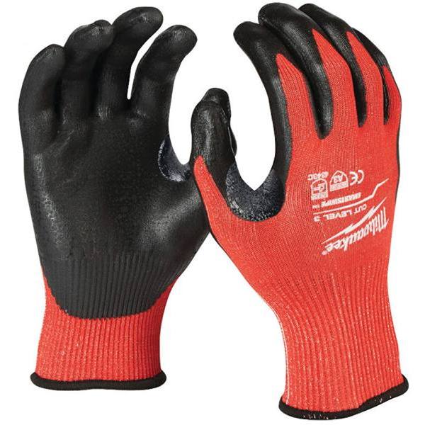 Milwaukee Large Red Nitrile Cut Resistant Dipped Work Gloves Package Of