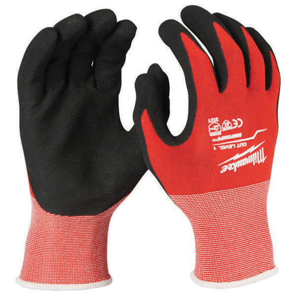 Milwaukee Large Red Nitrile Cut Resistant Dipped Work Gloves Package Of 12