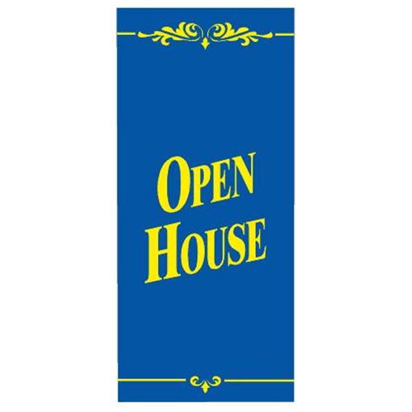 Open House Lawn Banner, Blue And Yellow, 15 X 32