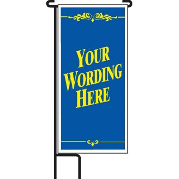 Semi-Custom Lawn Banner Kit, Blue And Yellow, 15 X 32