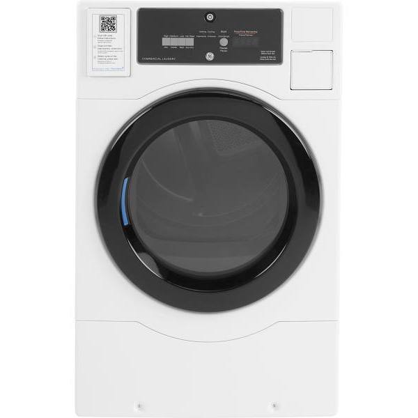 GE® Commercial 7.7 Cu. Ft. Front Load Gas Dryer, Standalone Unit, Built-In App Payment System And Coin Drop Compatible