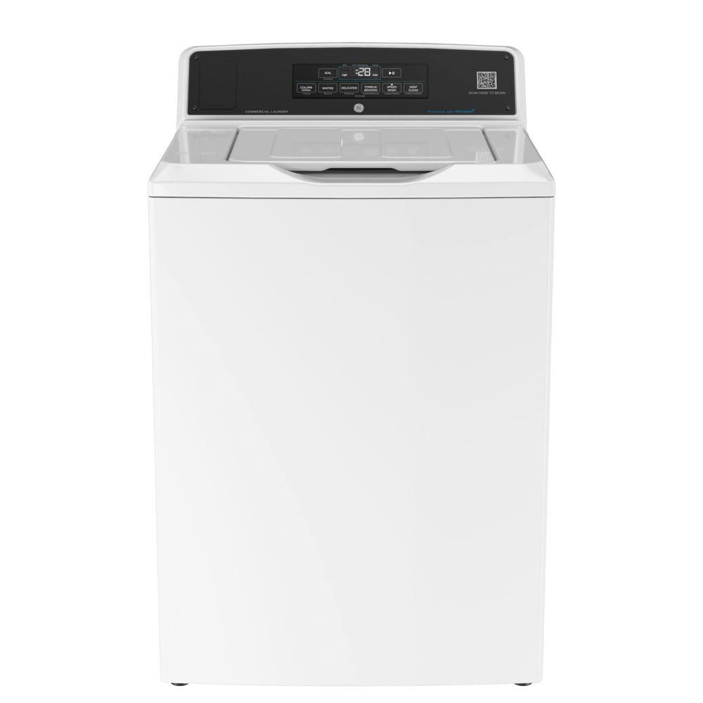 GE Commercial 3.8 Cu. Ft. SmartHQ Top Load Washing Machine, Built-In App Payment System, Optional Coin Drop Compatible