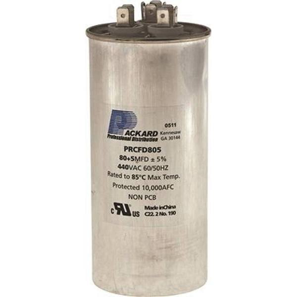 Packard Titan 440/370-Volt 80+5 Mfd Round Pro Run Capacitor