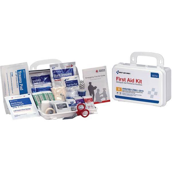 First Aid Only 10-Person Bulk Plastic First Aid Kit, ANSI Compliant